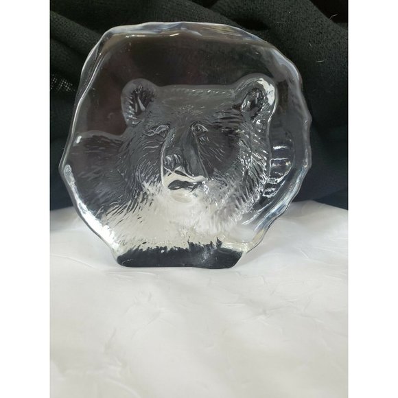 Cristal D’Arques Bear Clear Glass Crystal Paperweight France 3.75" laser vintage - Picture 1 of 12